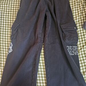 Darc Sport Black Cargo Wide Leg Pants